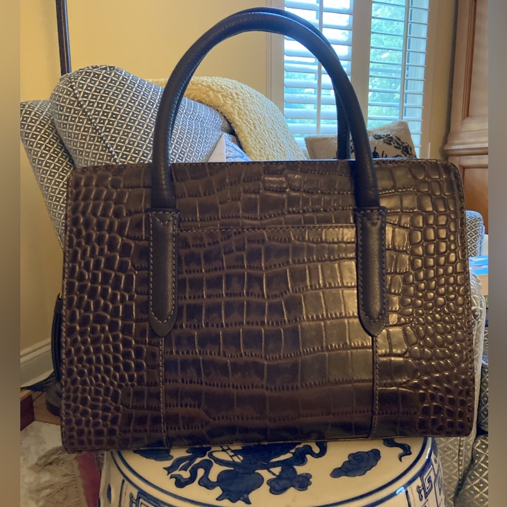 NWOT RADLEY Authentic Kelly style bag, embossed leather in taupe grey. - Picture 3 of 8